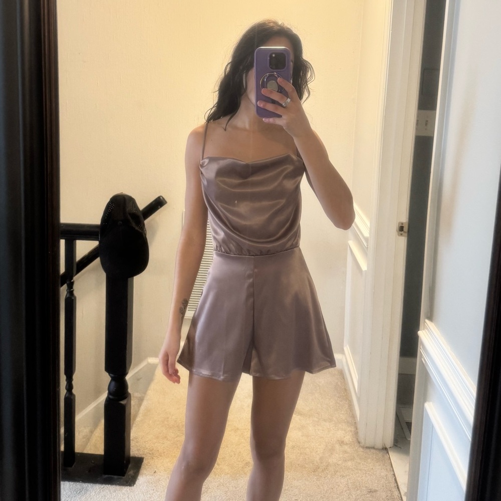 Satin Mauve Romper